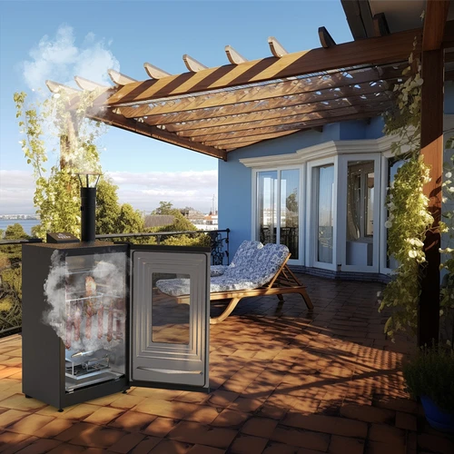 Ahumador eléctrico dragON con generador de humo, digital, 65 L - 32