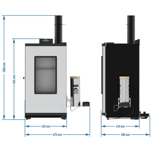 Ahumador eléctrico dragON con generador de humo, digital, 65 L - 8