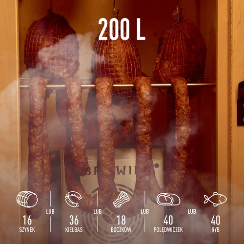 Ahumador eléctrico dragON PLYWOOD NATURE 100E con módulo calefactor eléctrico y controlador - 8