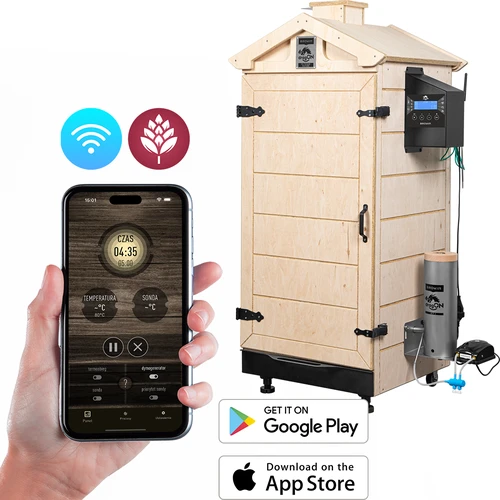 Ahumador sin armazón dragON PLYWOOD NATURE con controlador Wi-Fi, 200L
