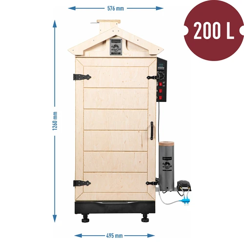 Ahumador sin marco dragON PLYWOOD NATURE con controlador digital, 200L - 8