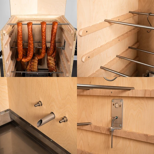 Ahumador sin marco dragON PLYWOOD NATURE con controlador Wi‑Fi, 200 L - 5