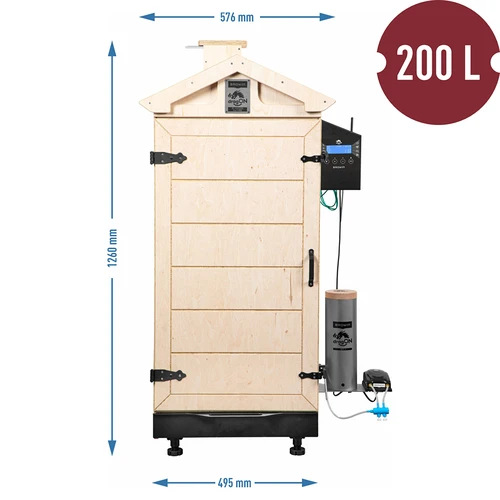 Ahumador sin marco dragON PLYWOOD NATURE con controlador Wi‑Fi, 200 L - 8