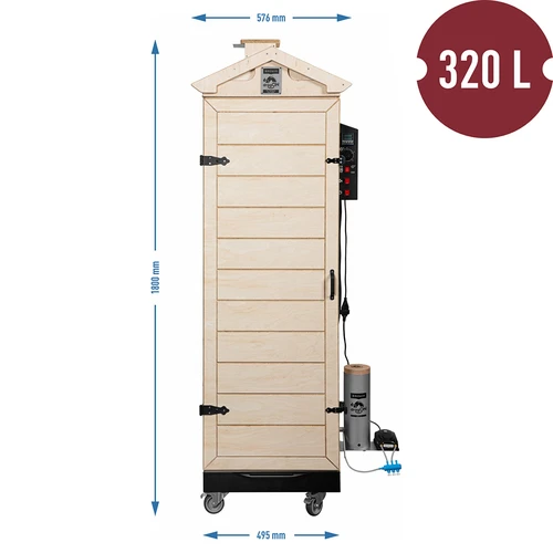Ahumadora dragON PLYWOOD NATURE – sin bastidor, modular, con controlador digital, 320 L - 8
