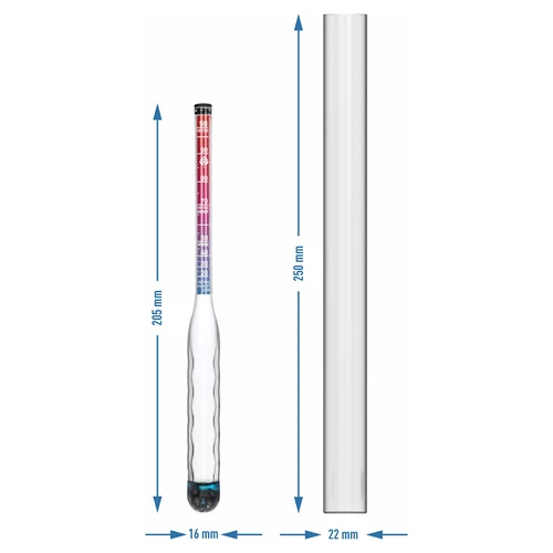 Alcoholímetro irrompible con probeta, rango de medición 20-98% - 7