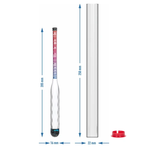 Alcoholímetro irrompible con probeta, rango de medición 20-98% - 7