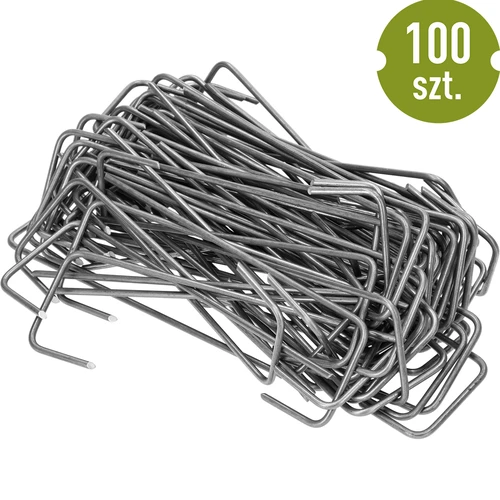 Anclajes en L para agrotextil, acero - 100 piezas - 4