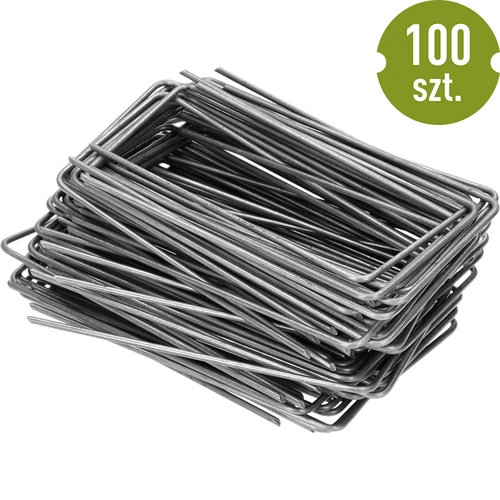 Anclajes en U para tela agrícola, acero - 100 piezas - 4