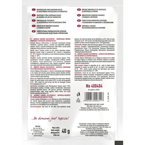Aromatic Bayanus Complex conjunto de inicio para vino 40g - 2