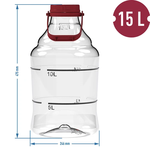 Balon do wina lekki, nietłukący, z uchwytem, 15 L - 6