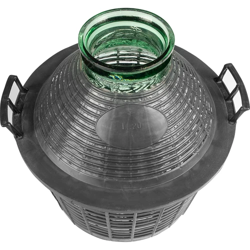 Balón para vino 20L con cuello ancho en cesta de plástico - 3