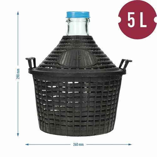 Balón para vino 5L en cesta de plástico - 6