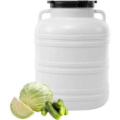 Barril Kiszonka 60 L - blanco, con asas - 4