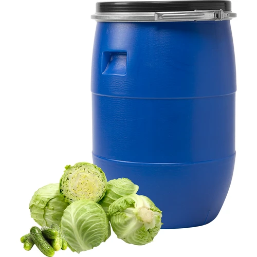 Barril para col 60L, azul con aro - 2