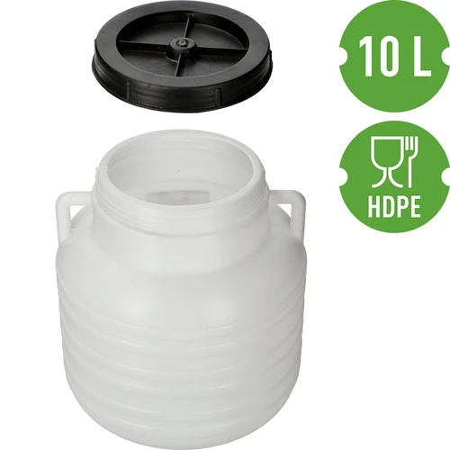 Barril para fermentación 10 L - blanco, con asas - 3