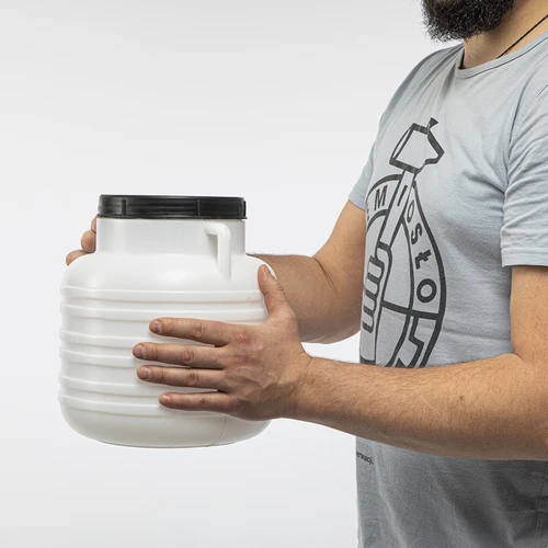 Barril para fermentación 10 L - blanco, con asas - 9