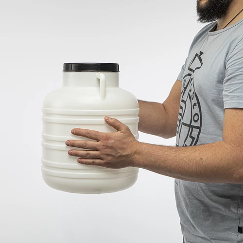 Olla de fermentación 20L - blanca, con asas - 9