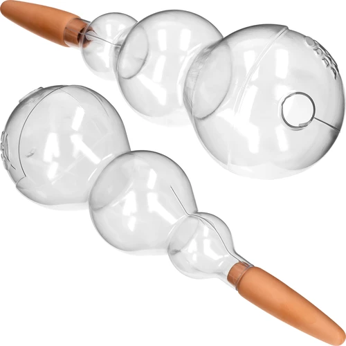 Bola de riego triple (tres cámaras), transparente incolora, con pie de cerámica, 600 ml - 2