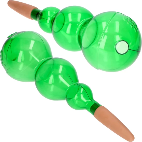 Bola de riego triple (tres cámaras), verde transparente con pie de cerámica, 600ml - 2