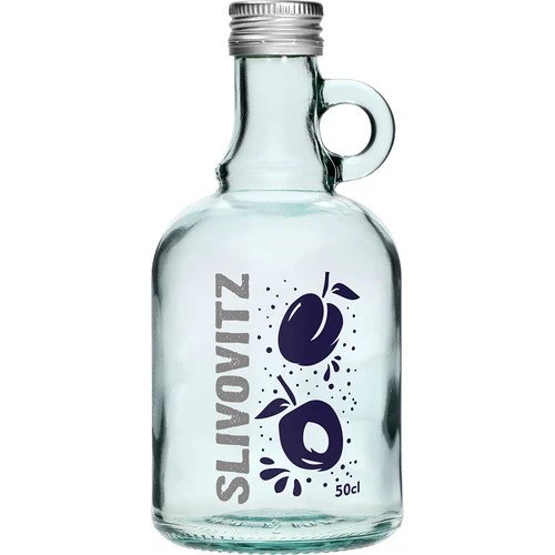 Botella 0,5 L con tapón, impresión Licor de Ciruela - 4 uds. - 3