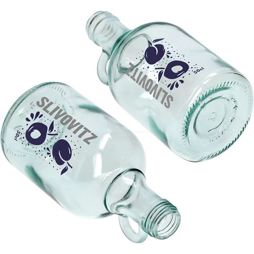 Botella 0,5 L con tapón, impresión Licor de Ciruela - 4 uds. - 6