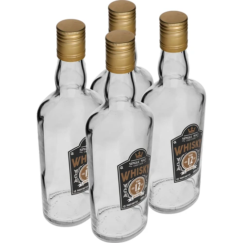 Botella 500ml con tapa, impresión Whisky 4 unidades - 2