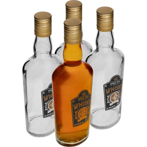 Botella 500ml con tapa, impresión Whisky 4 unidades  - 1 