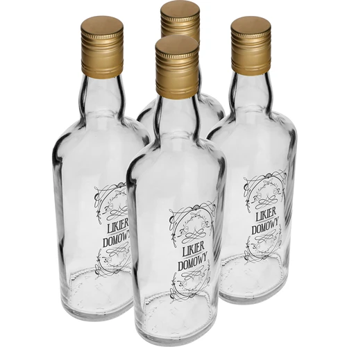 Botella 500ml con tapón, impr. Licor 4uds - 2