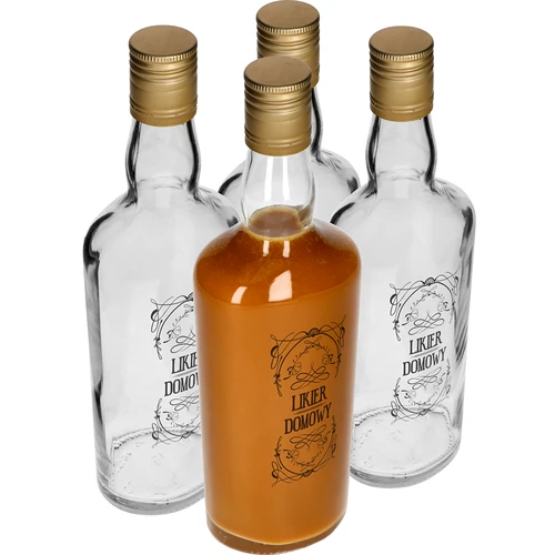 Botella 500ml con tapón, impr. Licor 4uds  - 1 