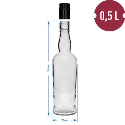 Botella Capitán 500ml con tapa -6uds - 5
