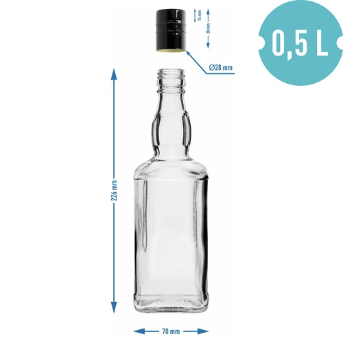 Botella Daniels 500 ml con tapón de rosca, 1 ud. - 6