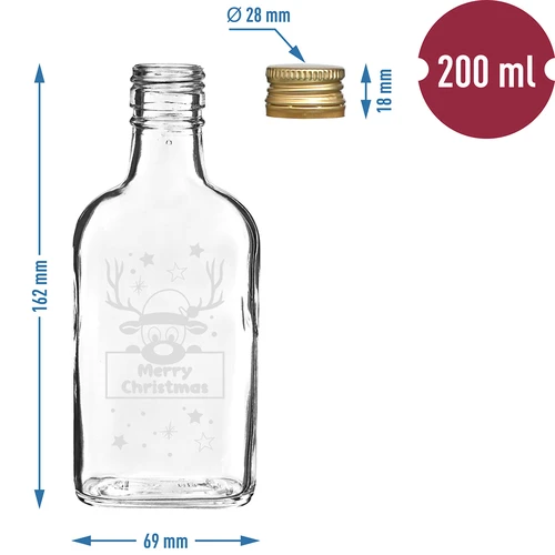 Botella de 200ml con tapa, impresión RENIFER 6 unidades - 5