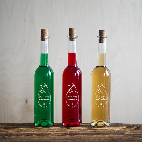 Botella de 350ml con corcho. impresión Licor Casero - 10