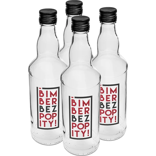 Botella de 500ml con tapa, impr. BimberBezPopity 4uds - 2