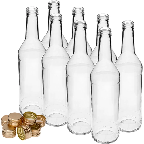 Botella de 500ml para vodka recta con tapas - 8 unidades. - 3