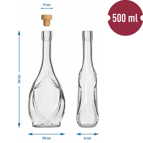 Botella decorativa ICONA 500 ml, con tapón tipo seta, 1 ud. - 5