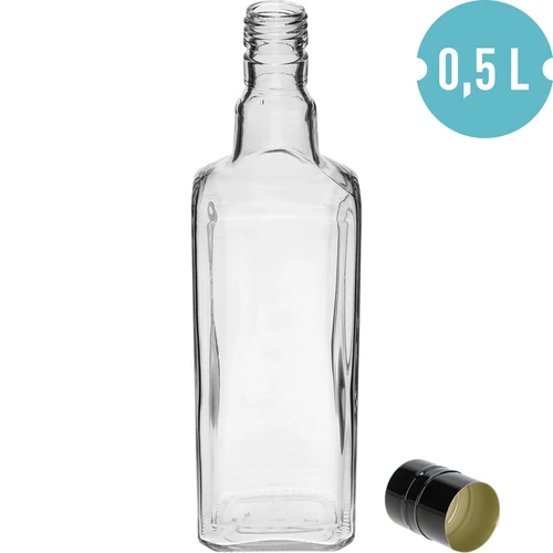Botella decorativa TYNKTURA 0,5 L con tapón de rosca largo negro Ø 28 mm, 1 ud. - 2