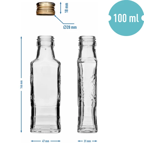 Botella Flora 100 ml con tapa fi28, 8 uds. - 7