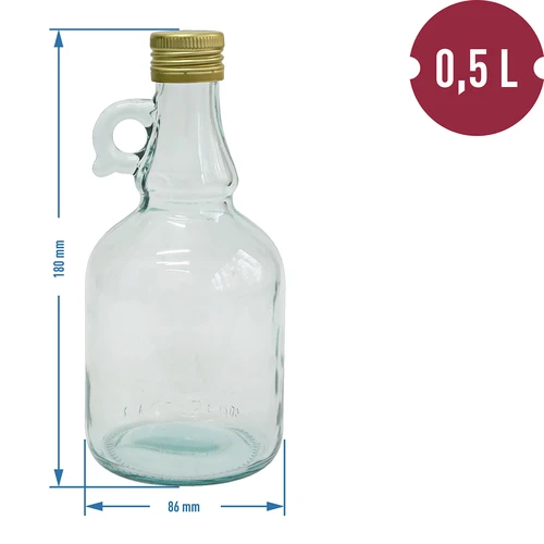 Botella Gallone 500ml sin trenzado, con tapa - 2