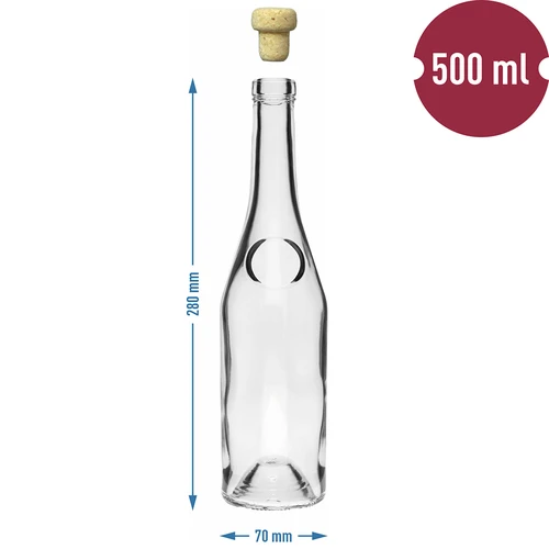 Botella Herbowa 500 ml con tapón de corcho tipo seta, 1 unidad - 6
