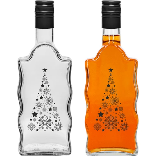 Botella Klasztorna 500 ml con tapón de rosca, estampado «Árbol de Navidad», 1 ud. - 2