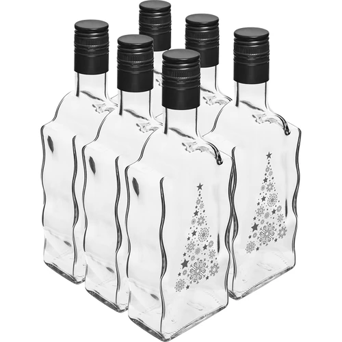 Botella Klasztorna 500 ml con tapón de rosca, estampado «Árbol de Navidad», 1 ud. - 4