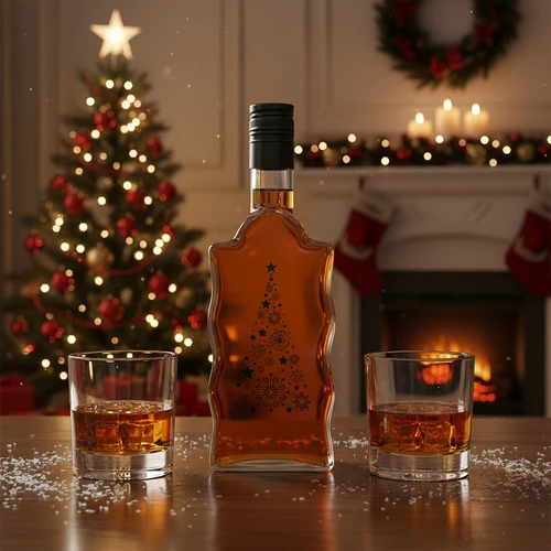 Botella Klasztorna 500 ml con tapón de rosca, estampado «Árbol de Navidad», 1 ud. - 6