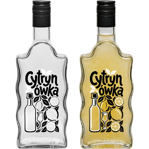 Botella Klasztorna 500 ml con tapón de rosca y diseño impreso «Cytrynówka», diseño 1 - 3