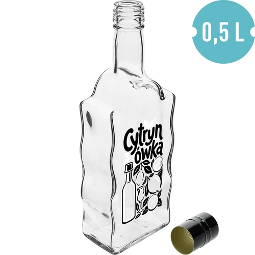 Botella Klasztorna 500 ml con tapón de rosca y diseño impreso «Cytrynówka», diseño 1 - 2