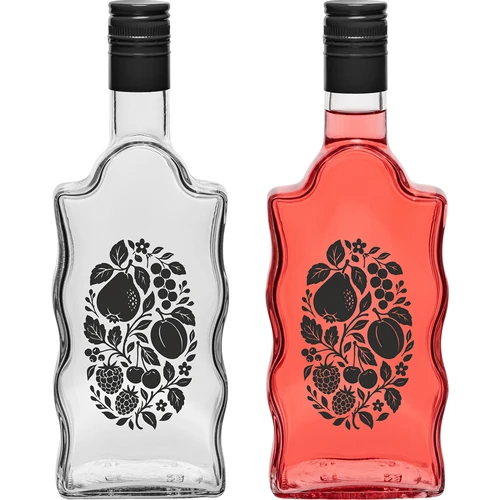 Botella Klasztorna 500 ml con tapón de rosca y estampado «Frutas», diseño 1 - 3