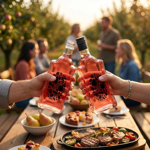 Botella Klasztorna 500 ml con tapón de rosca y estampado «Frutas», diseño 1 - 7