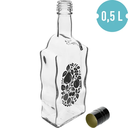 Botella Klasztorna 500 ml con tapón de rosca y estampado «Frutas», diseño 1 - 2