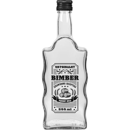 Botella Monástica 0,5 L con tapa negra e impresión Aguardiente - 3