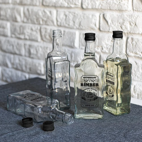 Botella Monástica 0,5 L con tapa negra e impresión Aguardiente - 6